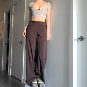 Lululemon Brown Wide-Leg Yoga Pants
